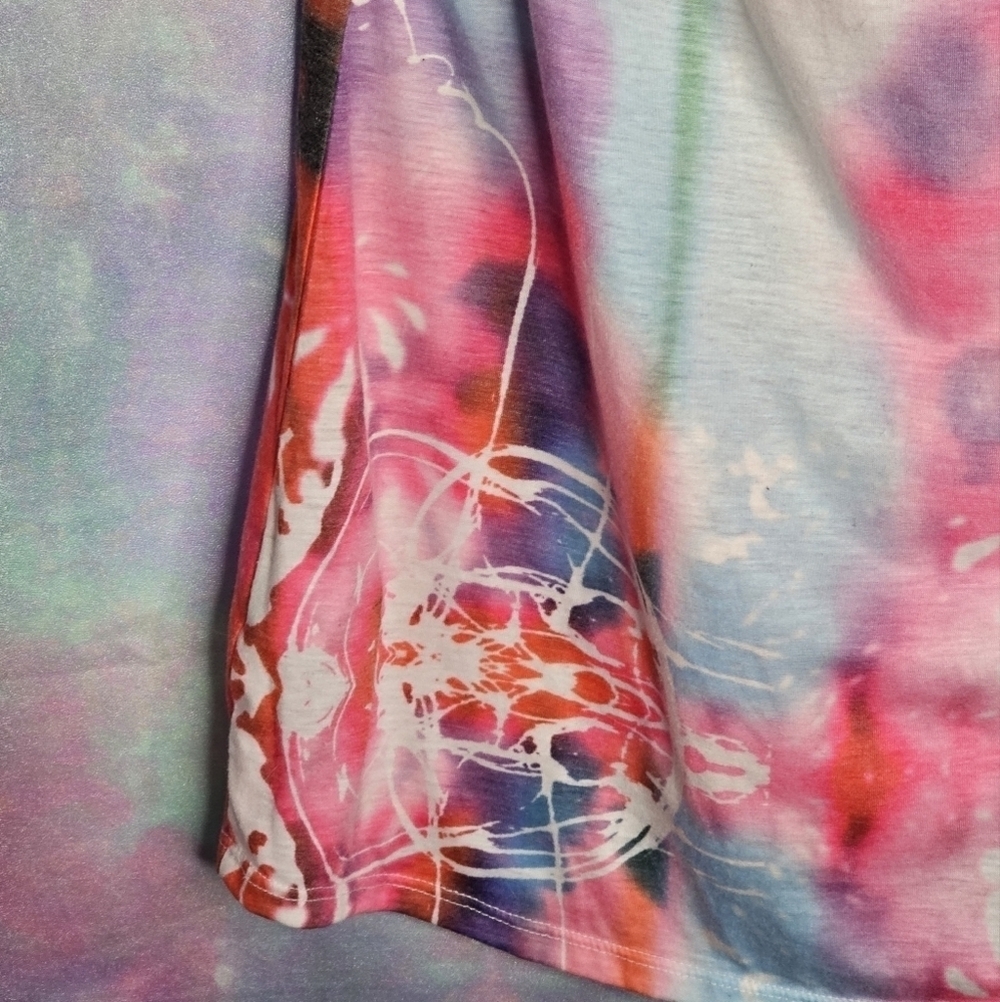 Jessica Simpson Pink Purple Blue Neon Tie Dye Tank Top Open Back Size Medium - Picture 11 of 13